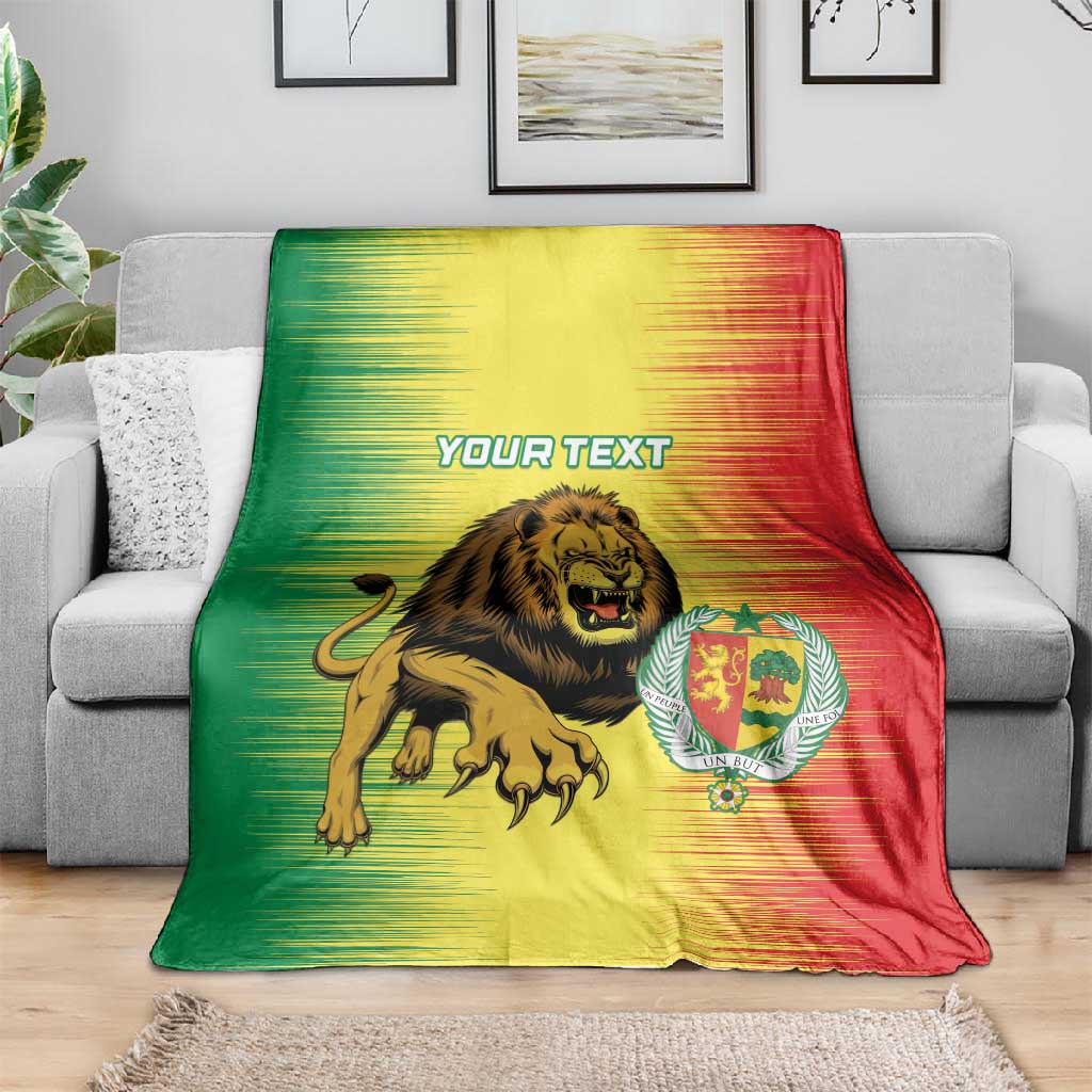 Custom Afro Senegal Football Blanket Lions of Teranga - Flag Style LT15