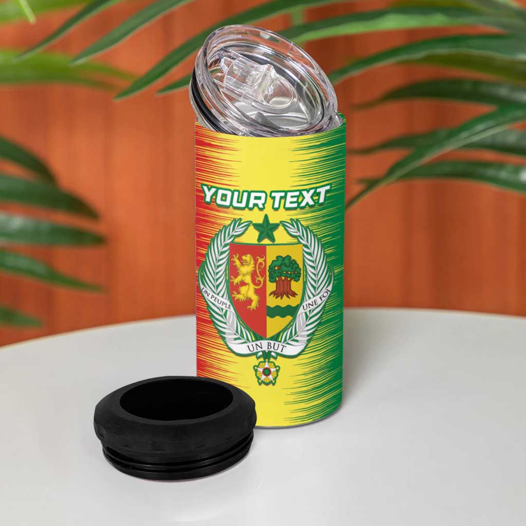 Custom Afro Senegal Football 4 in 1 Can Cooler Tumbler Lions of Teranga - Flag Style LT15
