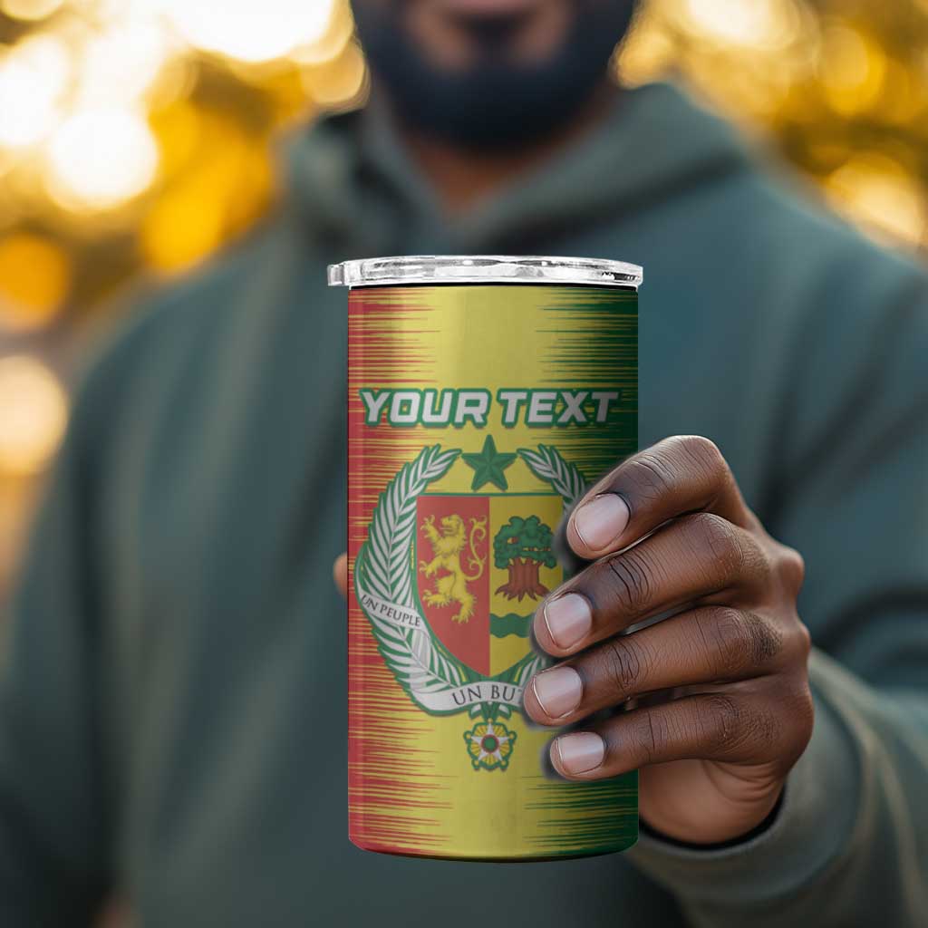 Custom Afro Senegal Football 4 in 1 Can Cooler Tumbler Lions of Teranga - Flag Style LT15