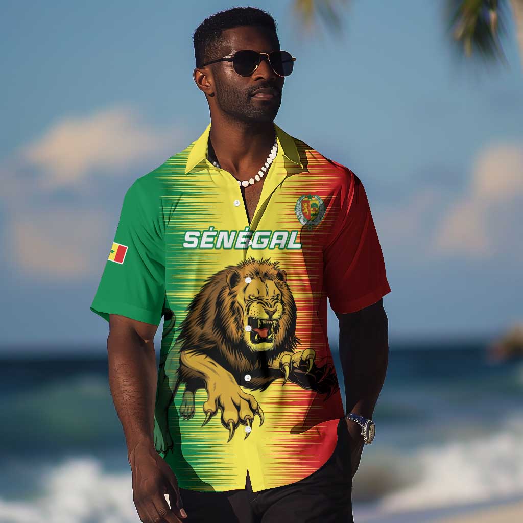 Custom Afro Senegal Football Hawaiian Shirt Lions of Teranga - Flag Style LT15