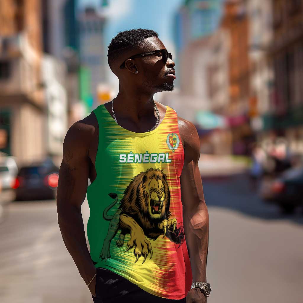 Custom Afro Senegal Football Men Tank Top Lions of Teranga - Flag Style LT15