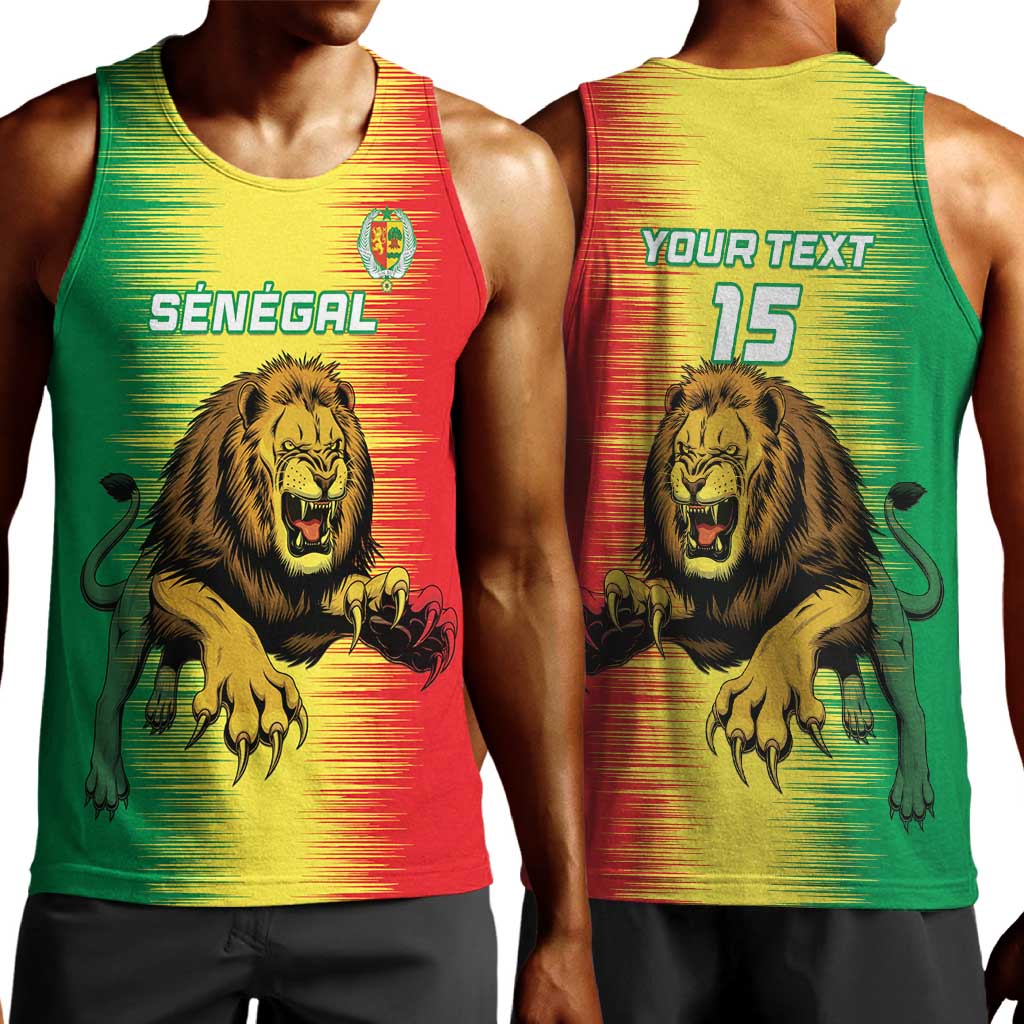 Custom Afro Senegal Football Men Tank Top Lions of Teranga - Flag Style LT15