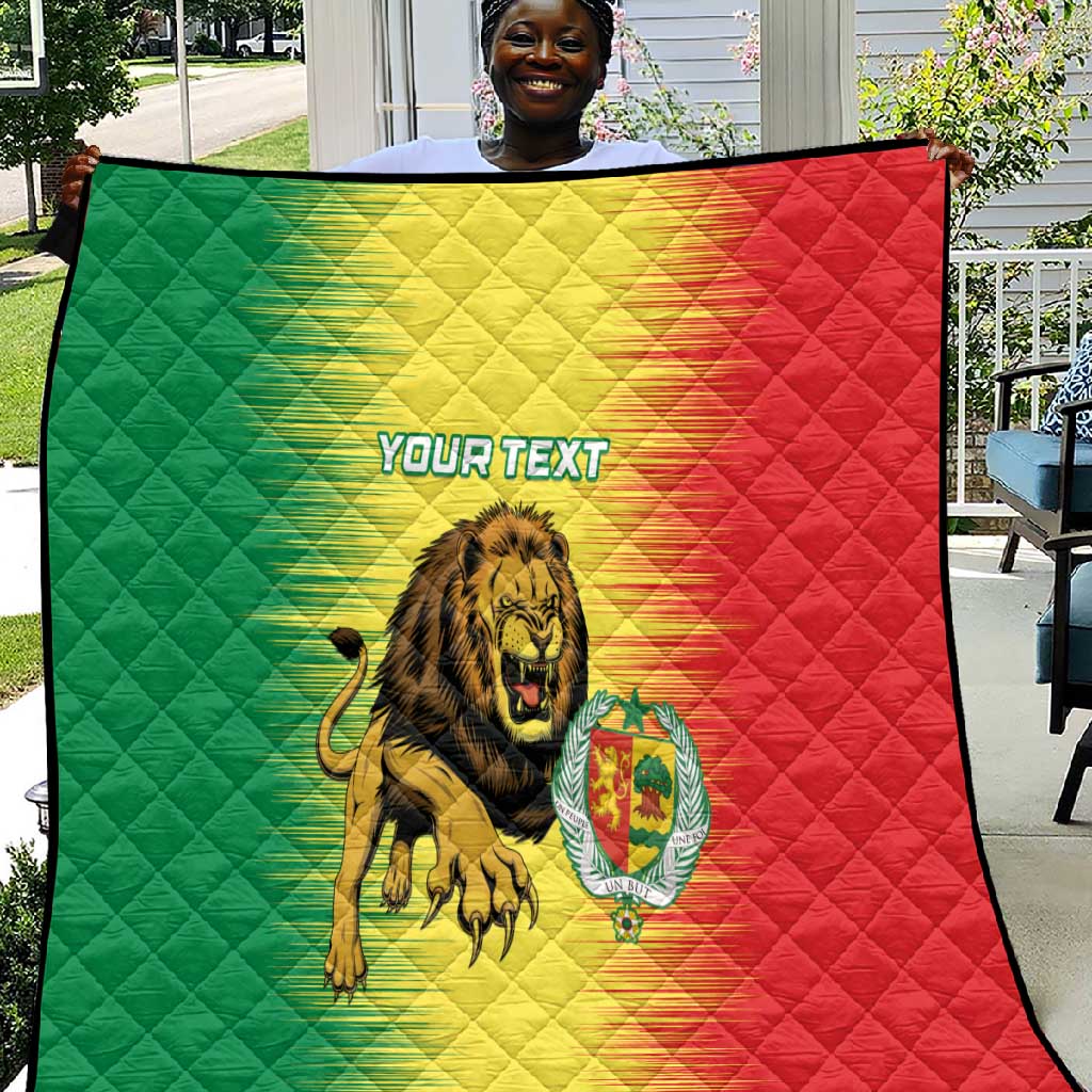 Custom Afro Senegal Football Quilt Lions of Teranga - Flag Style LT15