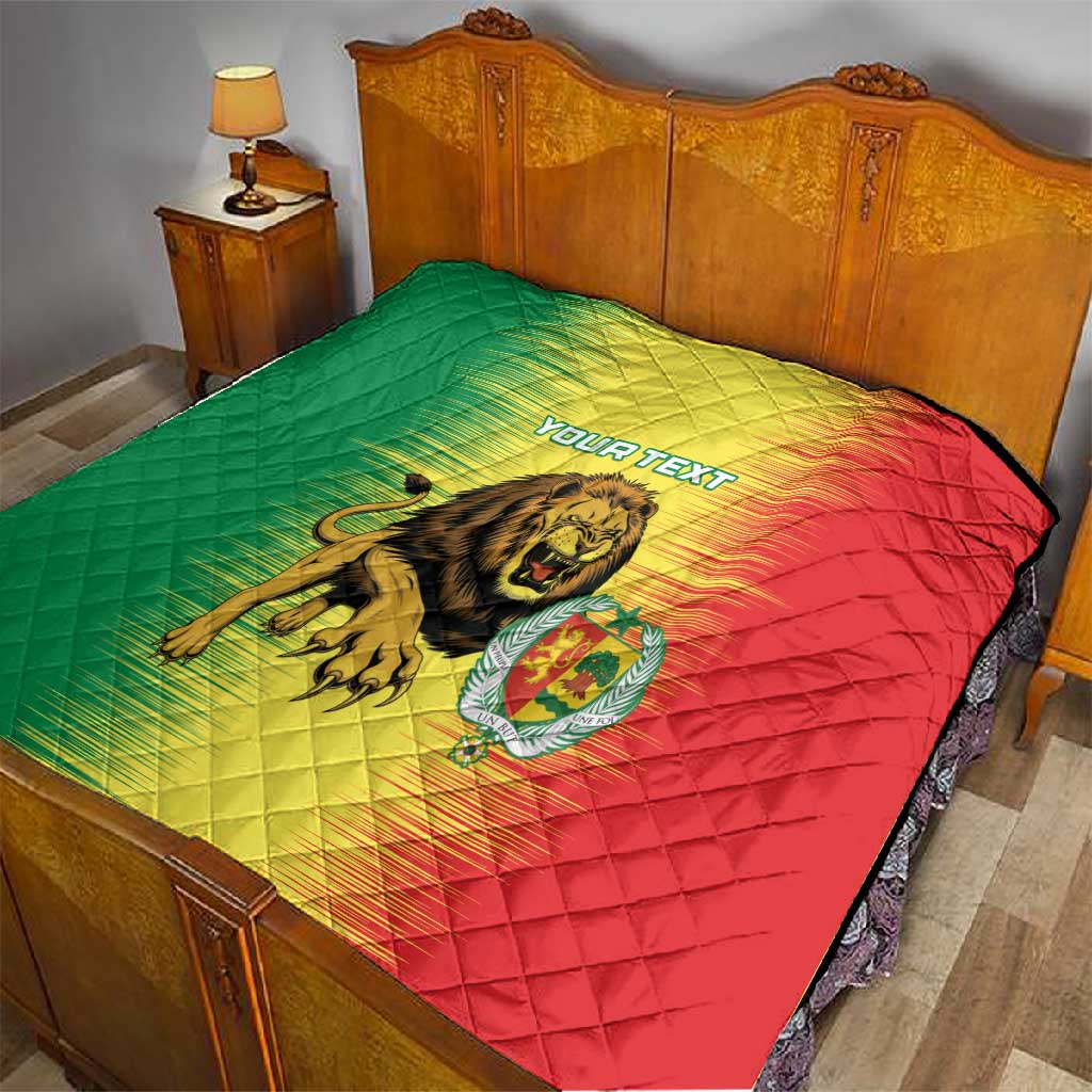 Custom Afro Senegal Football Quilt Lions of Teranga - Flag Style LT15