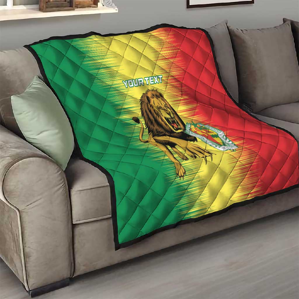 Custom Afro Senegal Football Quilt Lions of Teranga - Flag Style LT15