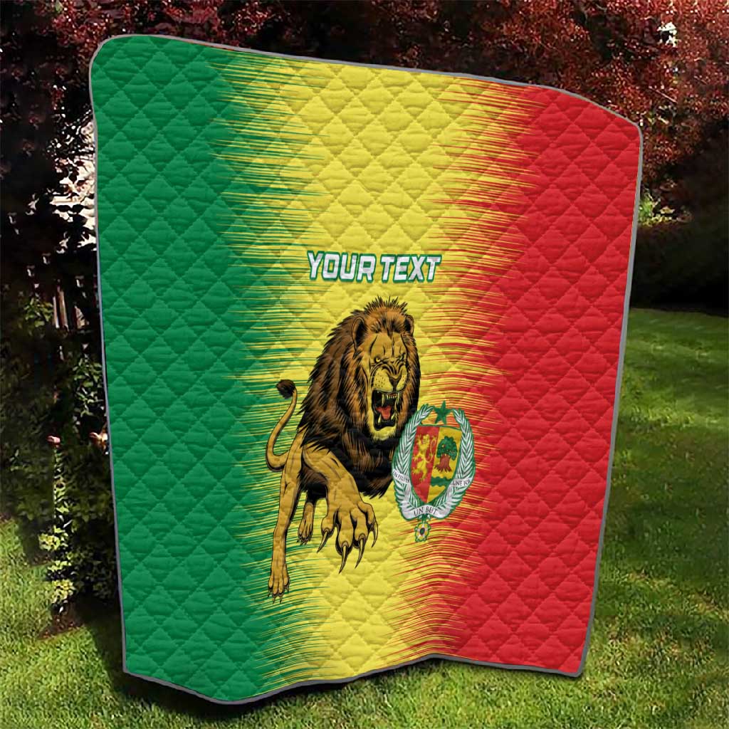 Custom Afro Senegal Football Quilt Lions of Teranga - Flag Style LT15