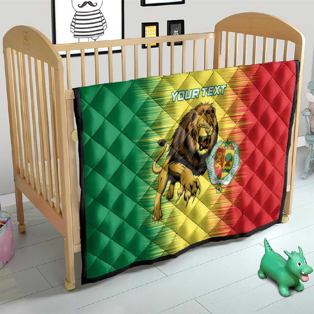 Custom Afro Senegal Football Quilt Lions of Teranga - Flag Style LT15
