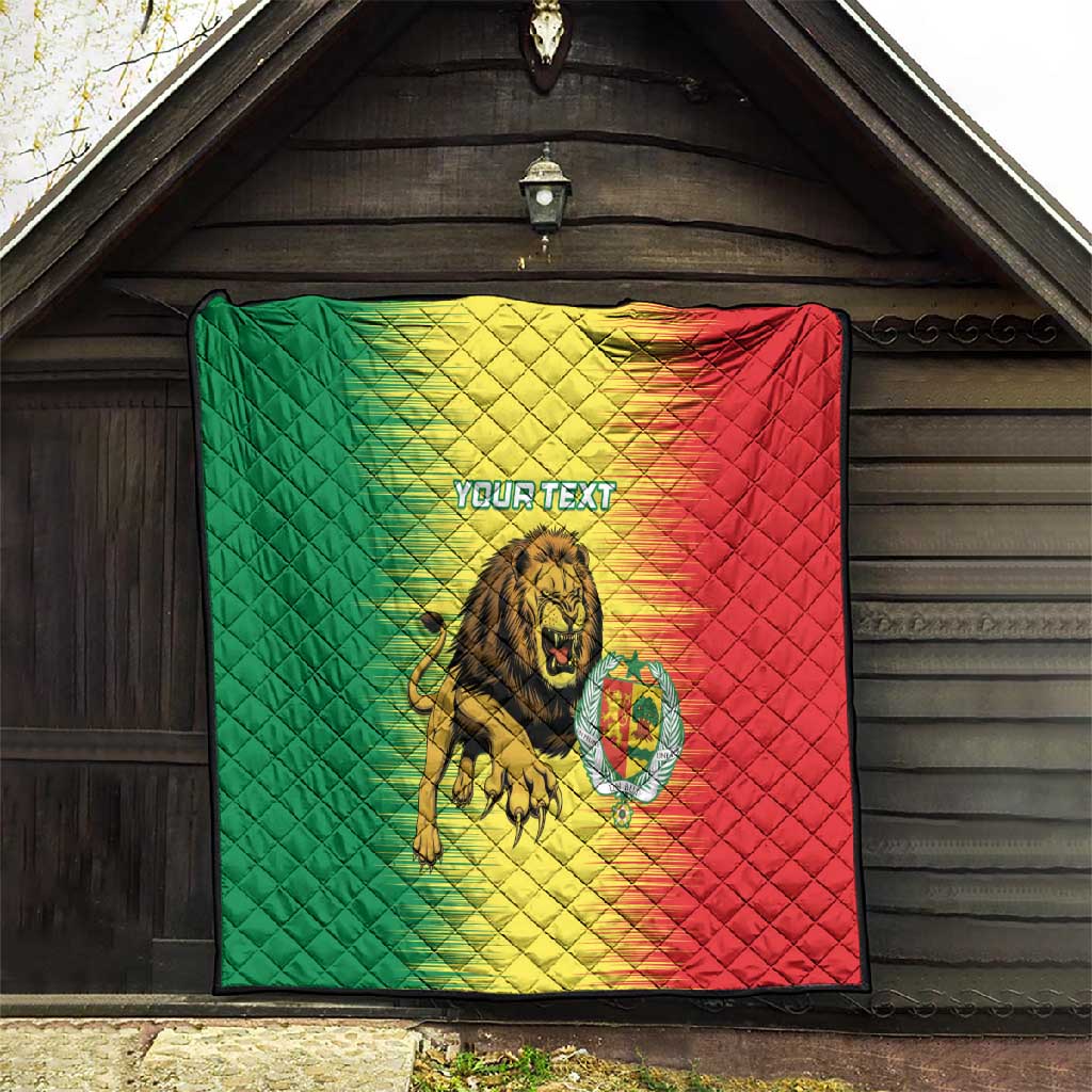 Custom Afro Senegal Football Quilt Lions of Teranga - Flag Style LT15