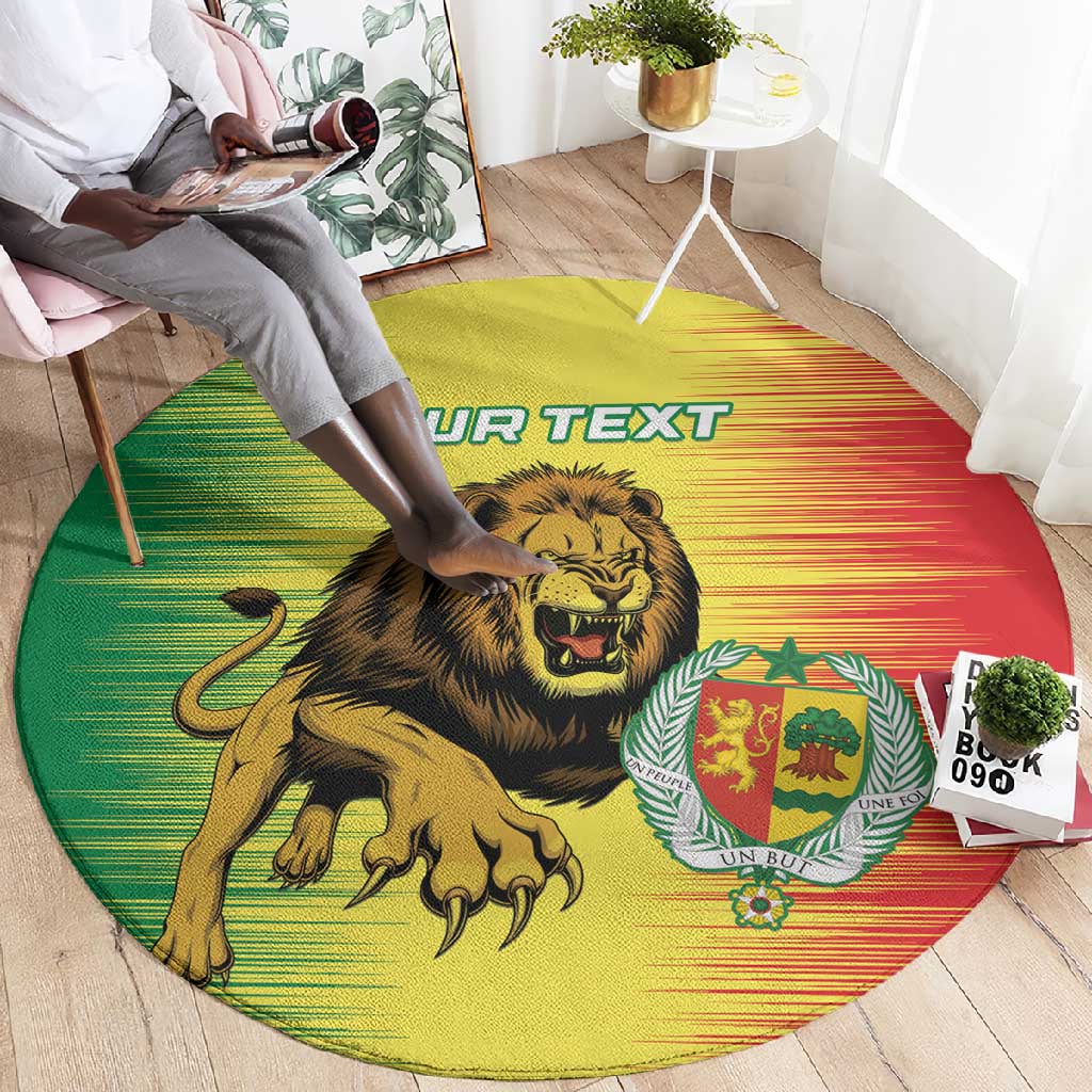 Custom Afro Senegal Football Round Carpet Lions of Teranga - Flag Style LT15