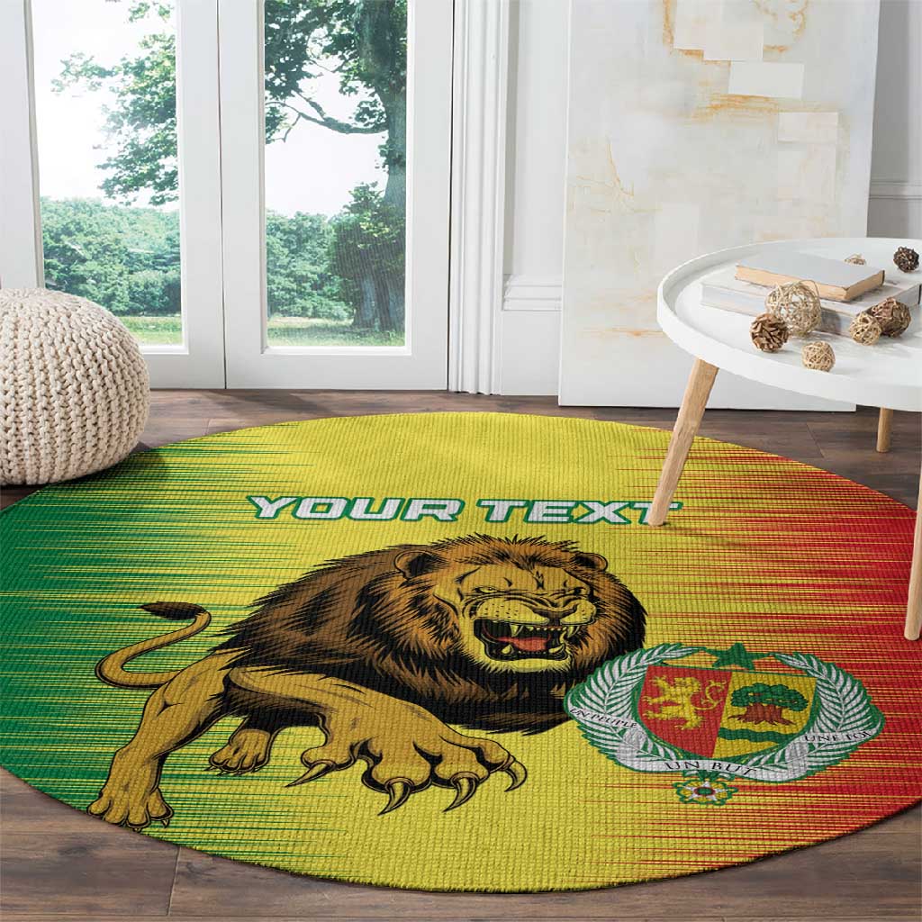 Custom Afro Senegal Football Round Carpet Lions of Teranga - Flag Style LT15