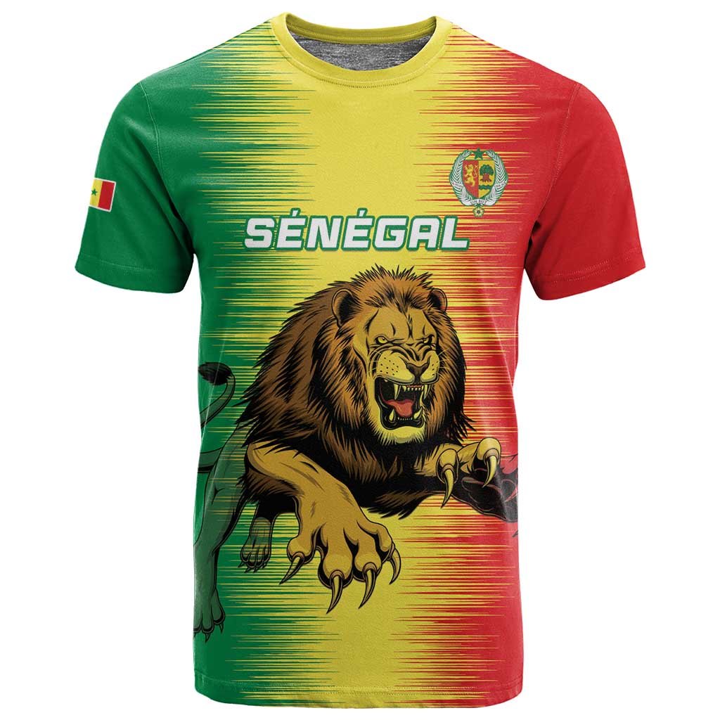 Custom Afro Senegal Football T shirt Lions of Teranga - Flag Style LT15