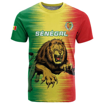 Custom Afro Senegal Football T shirt Lions of Teranga - Flag Style LT15