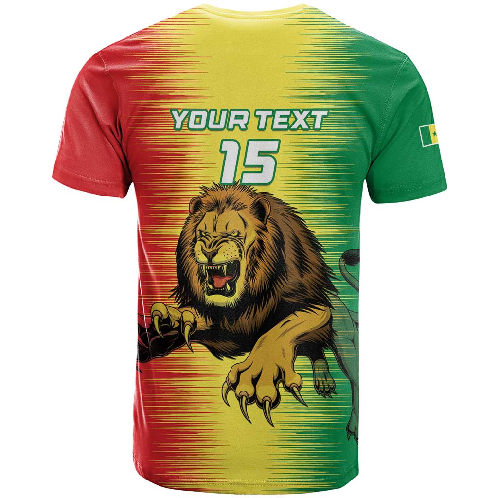 Custom Afro Senegal Football T shirt Lions of Teranga - Flag Style LT15