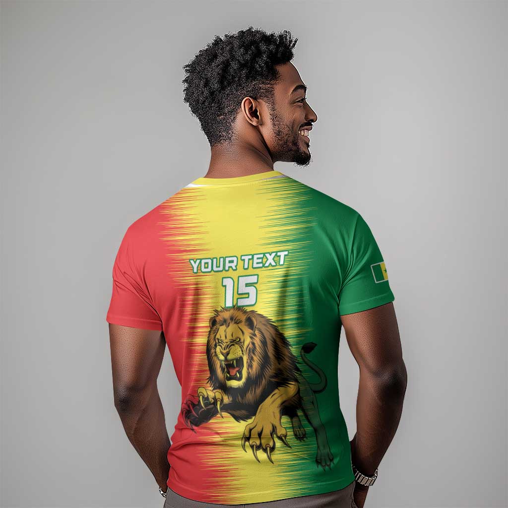 Custom Afro Senegal Football T shirt Lions of Teranga - Flag Style LT15
