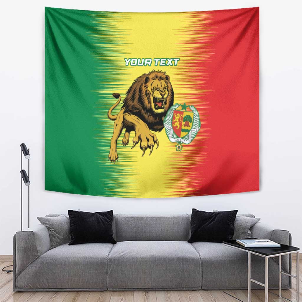 Custom Afro Senegal Football Tapestry Lions of Teranga - Flag Style LT15