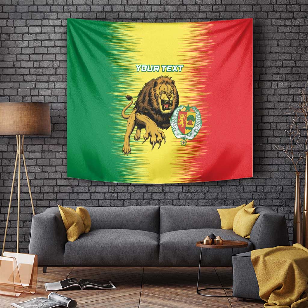 Custom Afro Senegal Football Tapestry Lions of Teranga - Flag Style LT15
