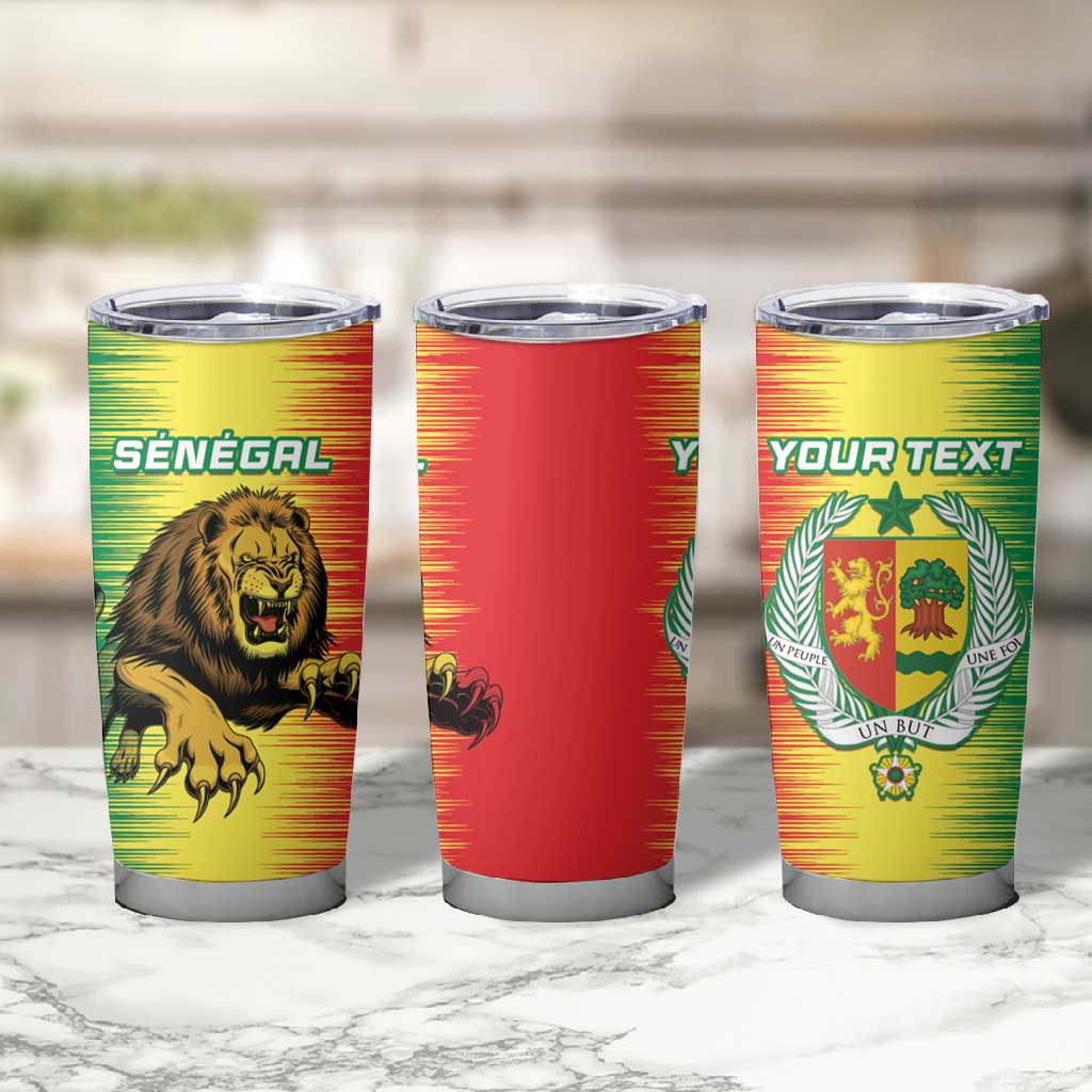 Custom Afro Senegal Football Tumbler Cup Lions of Teranga - Flag Style LT15