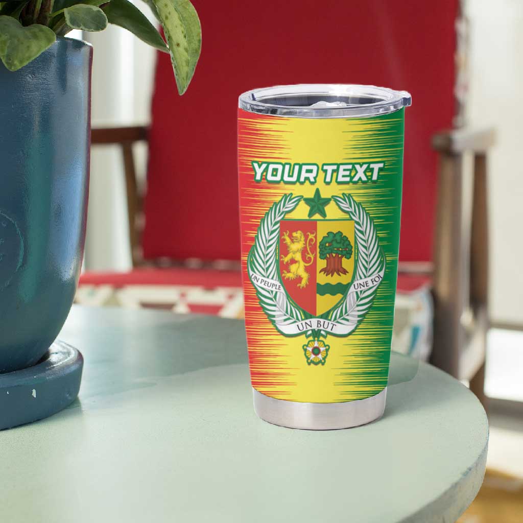 Custom Afro Senegal Football Tumbler Cup Lions of Teranga - Flag Style LT15