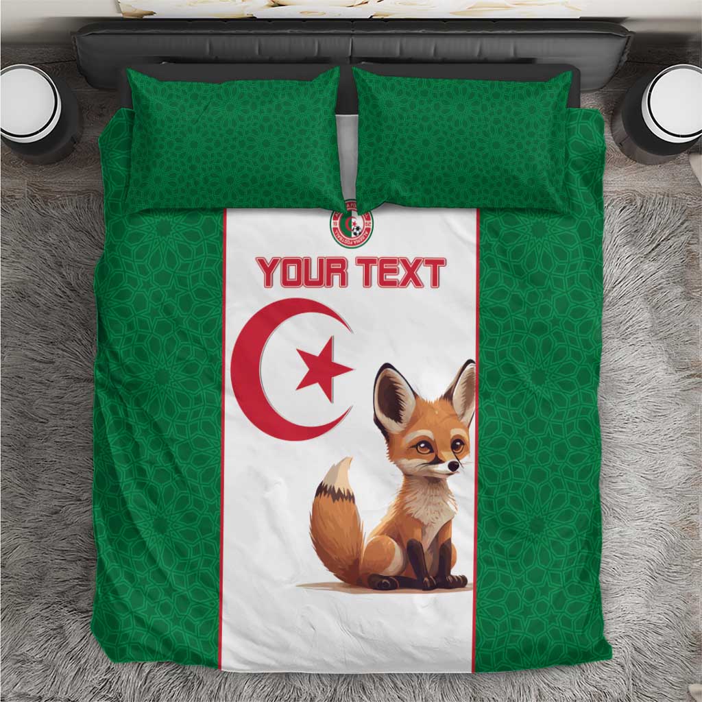 Custom Algeria Football Bedding Set Fennec Foxes With Islamic Pattern LT15