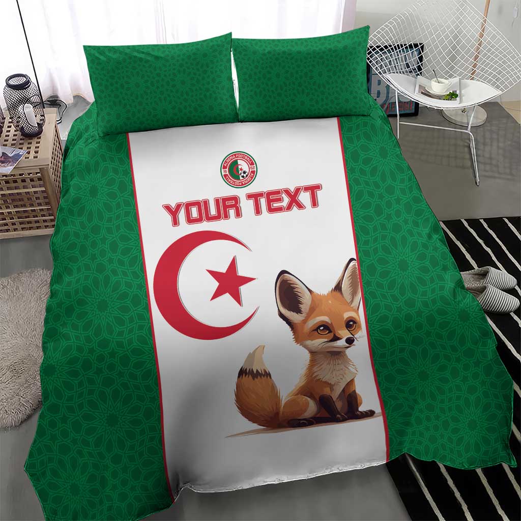 Custom Algeria Football Bedding Set Fennec Foxes With Islamic Pattern LT15