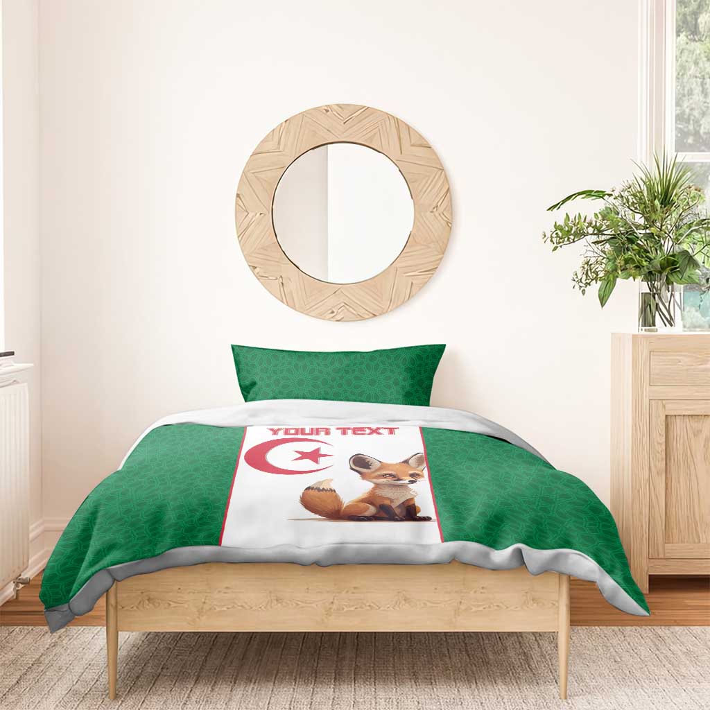 Custom Algeria Football Bedding Set Fennec Foxes With Islamic Pattern LT15