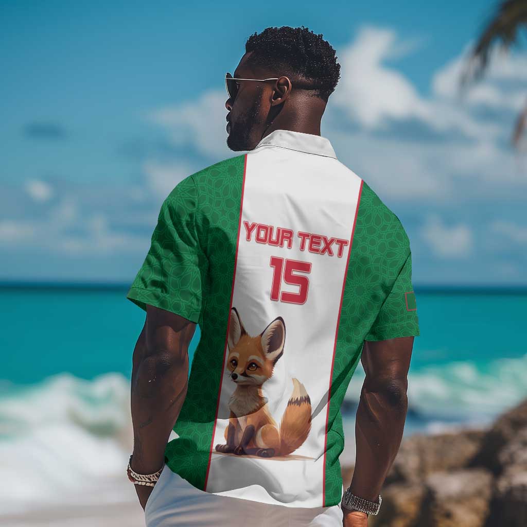 Custom Algeria Football Hawaiian Shirt Fennec Foxes With Islamic Pattern LT15