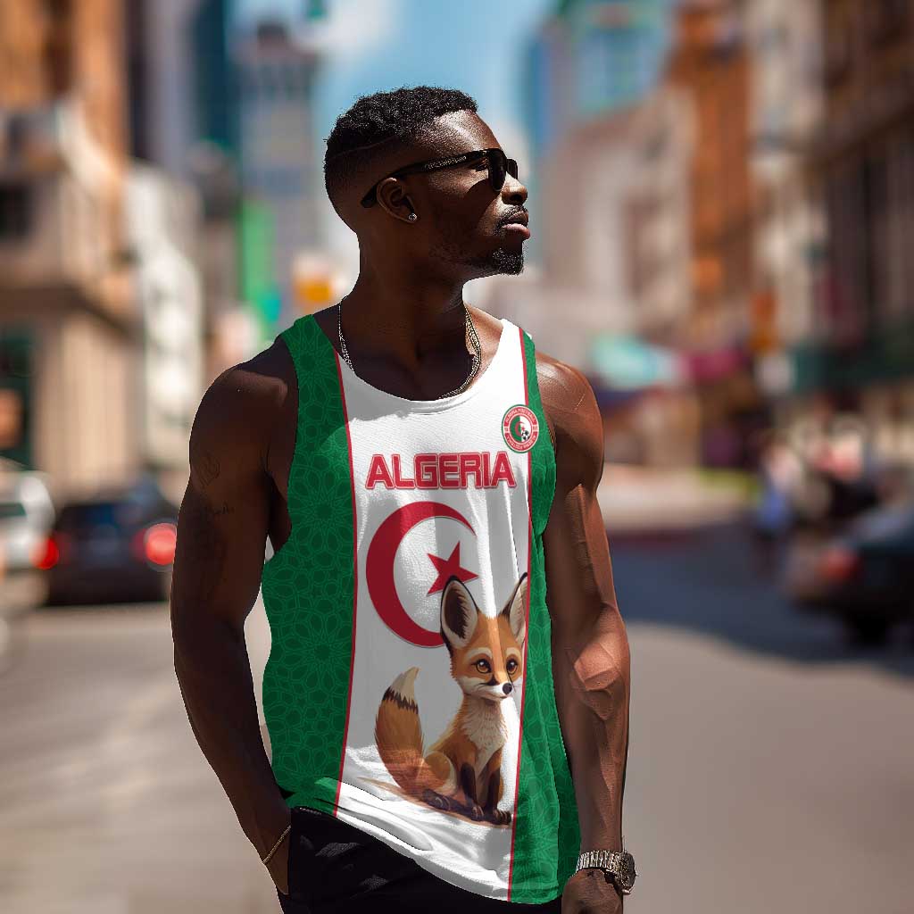 Custom Algeria Football Men Tank Top Fennec Foxes With Islamic Pattern LT15