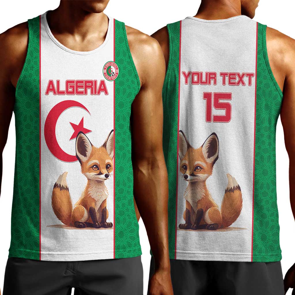 Custom Algeria Football Men Tank Top Fennec Foxes With Islamic Pattern LT15