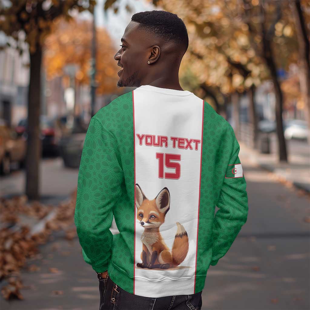 Custom Algeria Football Sweatshirt Fennec Foxes With Islamic Pattern LT15