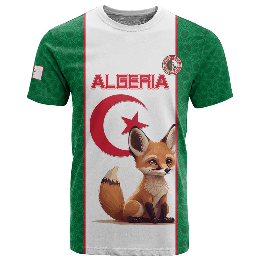 Custom Algeria Football T shirt Fennec Foxes With Islamic Pattern LT15
