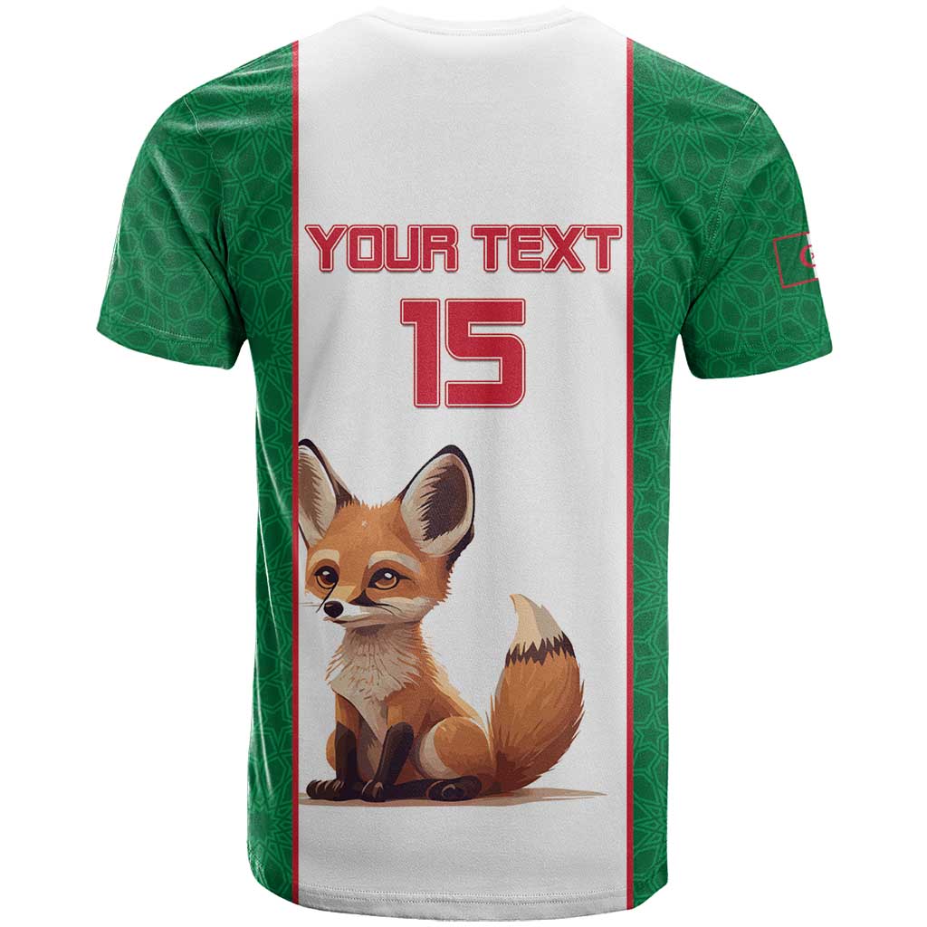 Custom Algeria Football T shirt Fennec Foxes With Islamic Pattern LT15