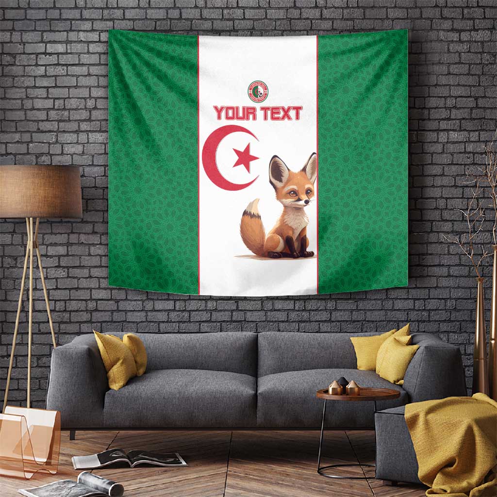 Custom Algeria Football Tapestry Fennec Foxes With Islamic Pattern LT15