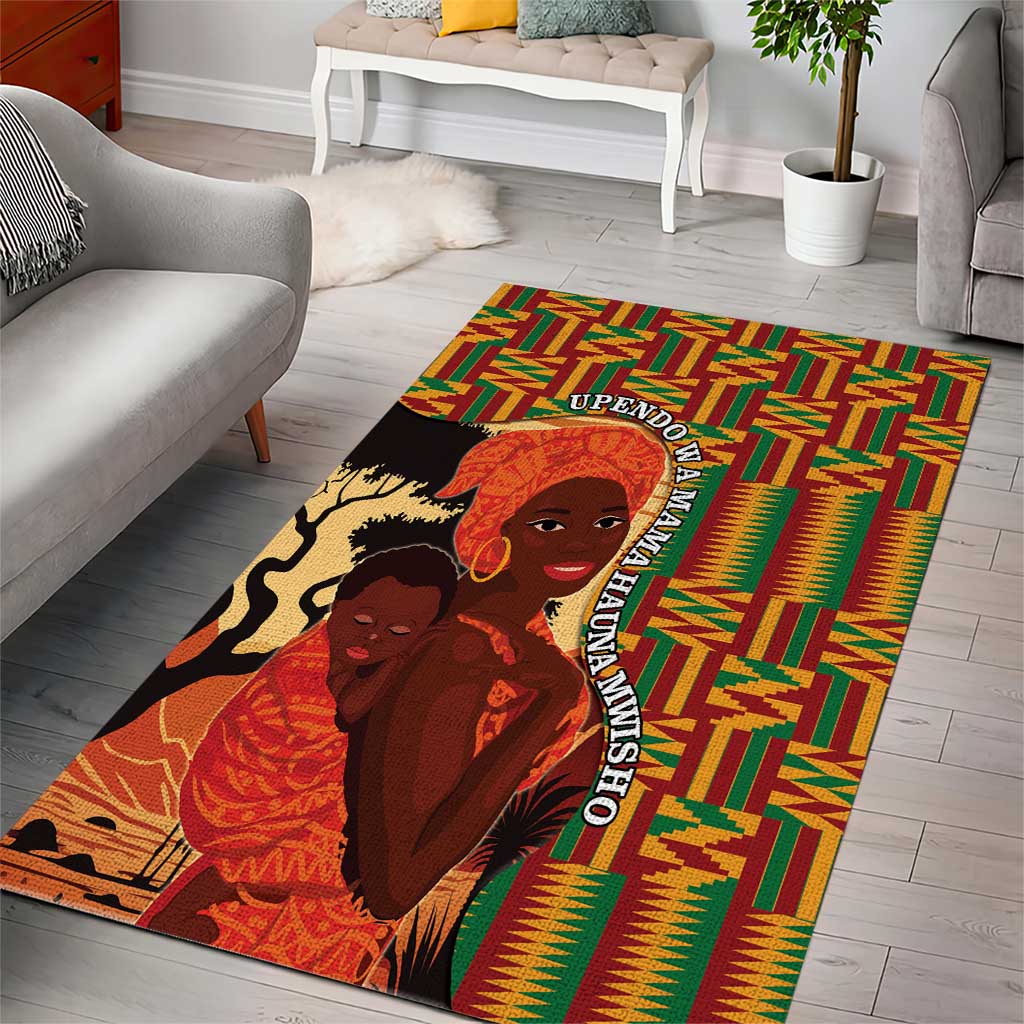 African Happy Mother's Day Area Rug Black Mothers Kente Pattern LT15
