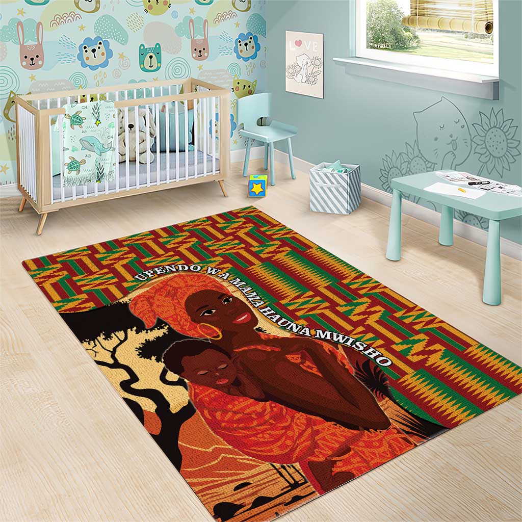 African Happy Mother's Day Area Rug Black Mothers Kente Pattern LT15