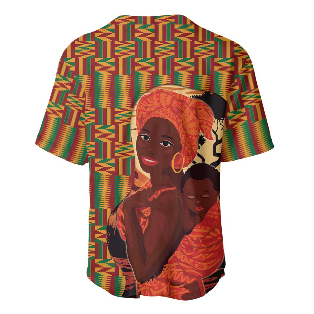 African Happy Mother's Day Baseball Jersey Black Mothers Kente Pattern LT15