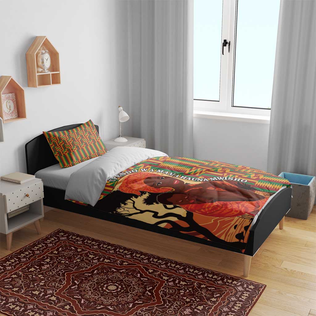 African Happy Mother's Day Bedding Set Black Mothers Kente Pattern LT15