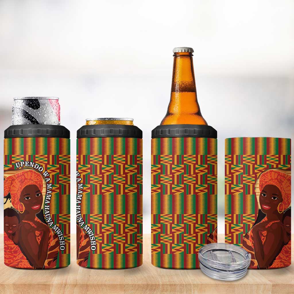 African Happy Mother's Day 4 in 1 Can Cooler Tumbler Black Mothers Kente Pattern LT15