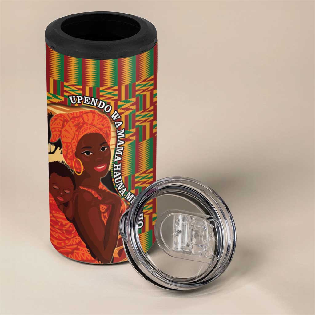 African Happy Mother's Day 4 in 1 Can Cooler Tumbler Black Mothers Kente Pattern LT15