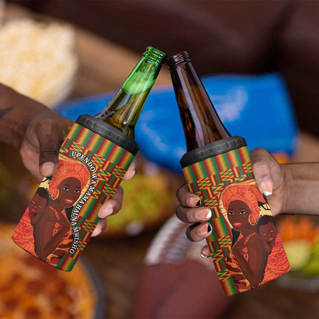 African Happy Mother's Day 4 in 1 Can Cooler Tumbler Black Mothers Kente Pattern LT15