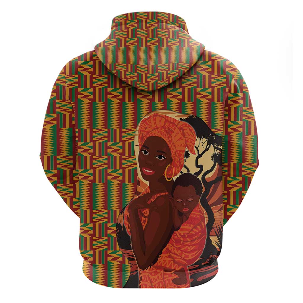African-American Mother's Day Hoodie Black Mom And Son Kente Pattern LT15