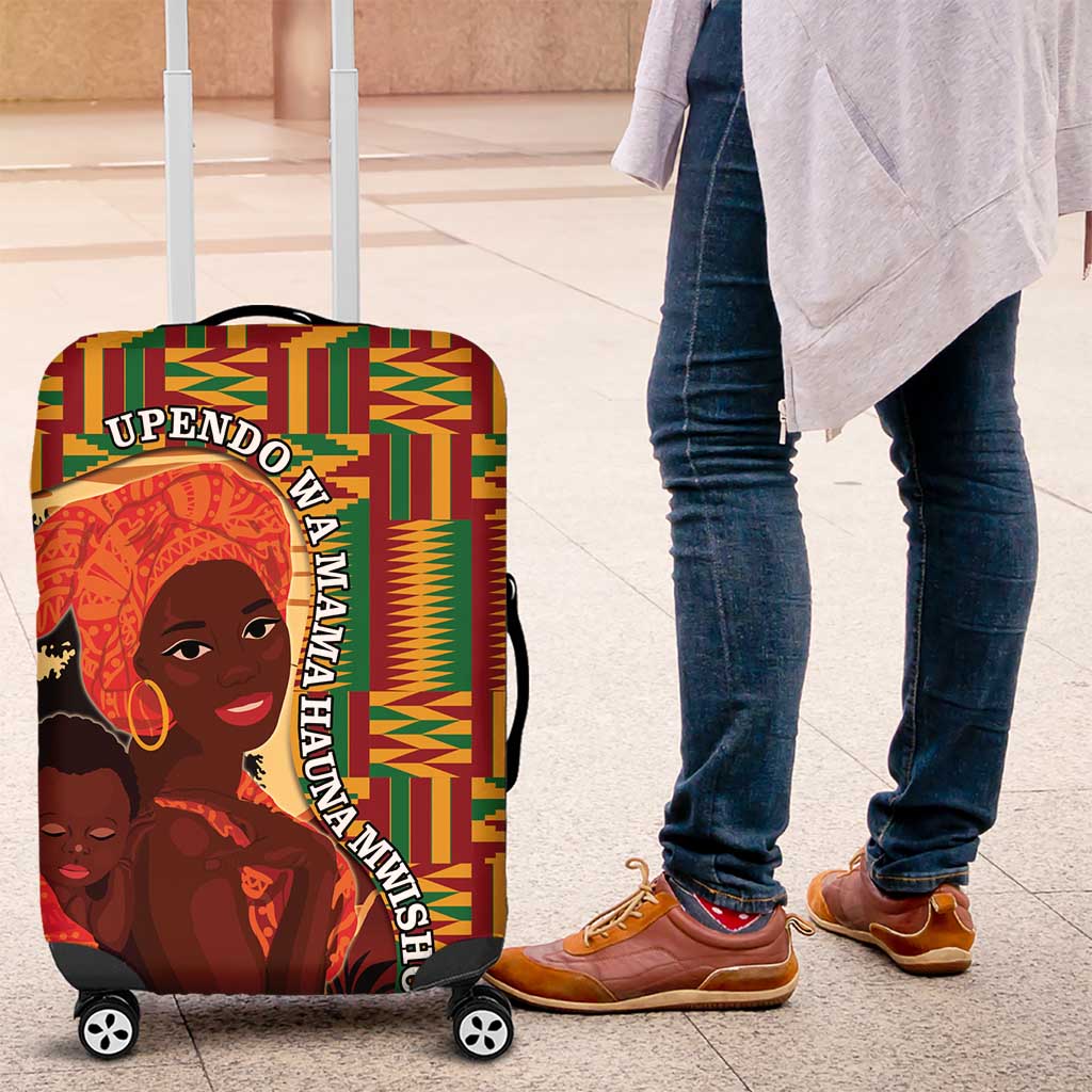 African-American Mother's Day Luggage Cover Black Mom And Son Kente Pattern LT15