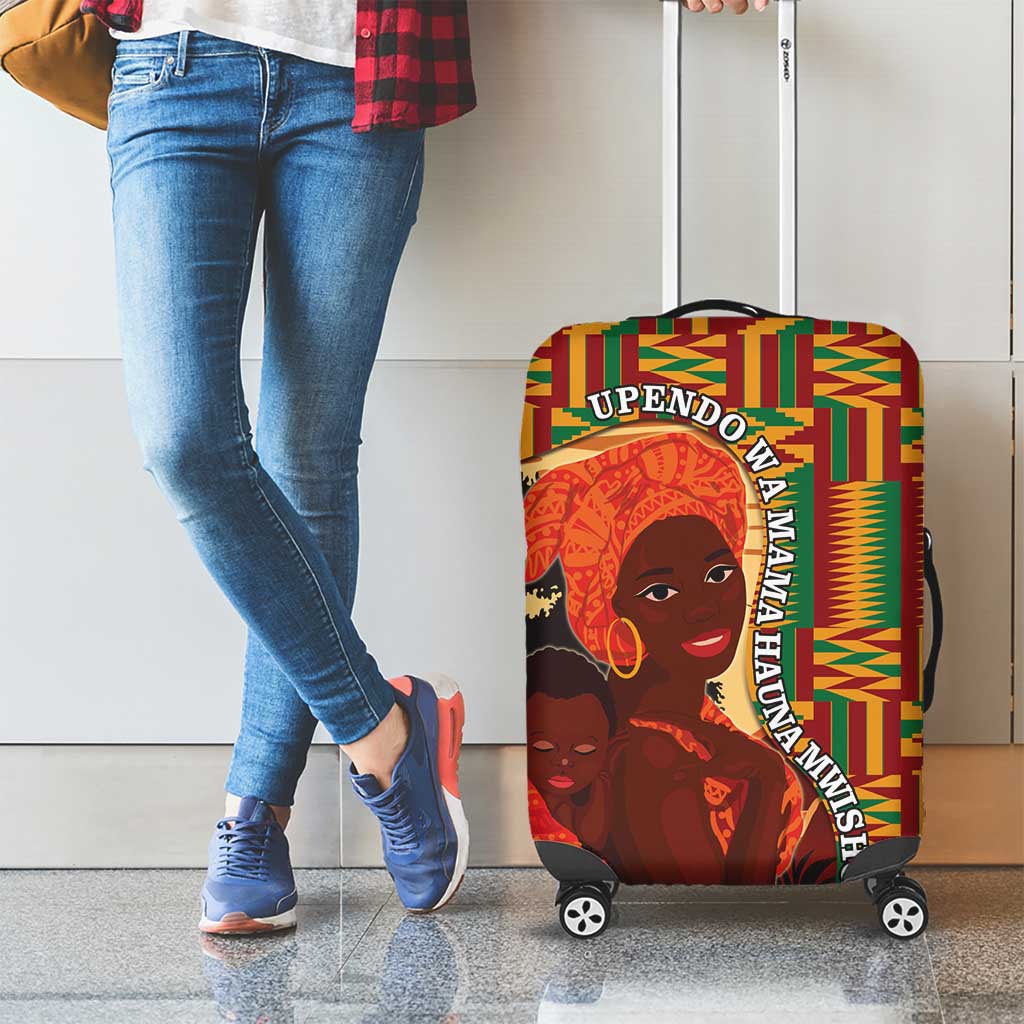 African-American Mother's Day Luggage Cover Black Mom And Son Kente Pattern LT15