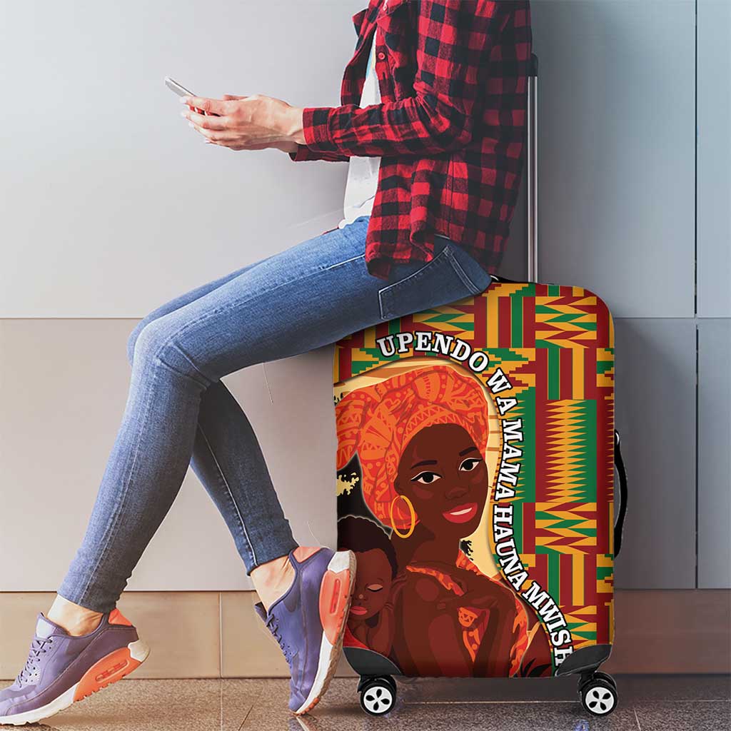 African-American Mother's Day Luggage Cover Black Mom And Son Kente Pattern LT15