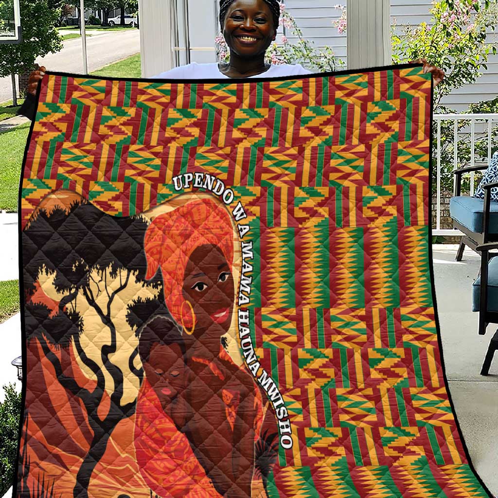 African Happy Mother's Day Quilt Black Mothers Kente Pattern LT15