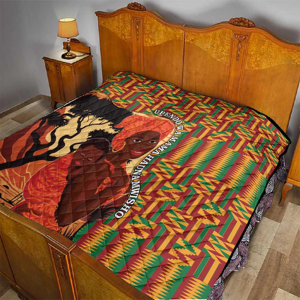 African Happy Mother's Day Quilt Black Mothers Kente Pattern LT15