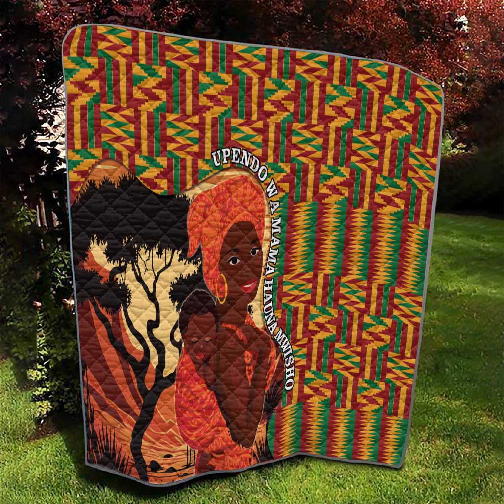 African Happy Mother's Day Quilt Black Mothers Kente Pattern LT15