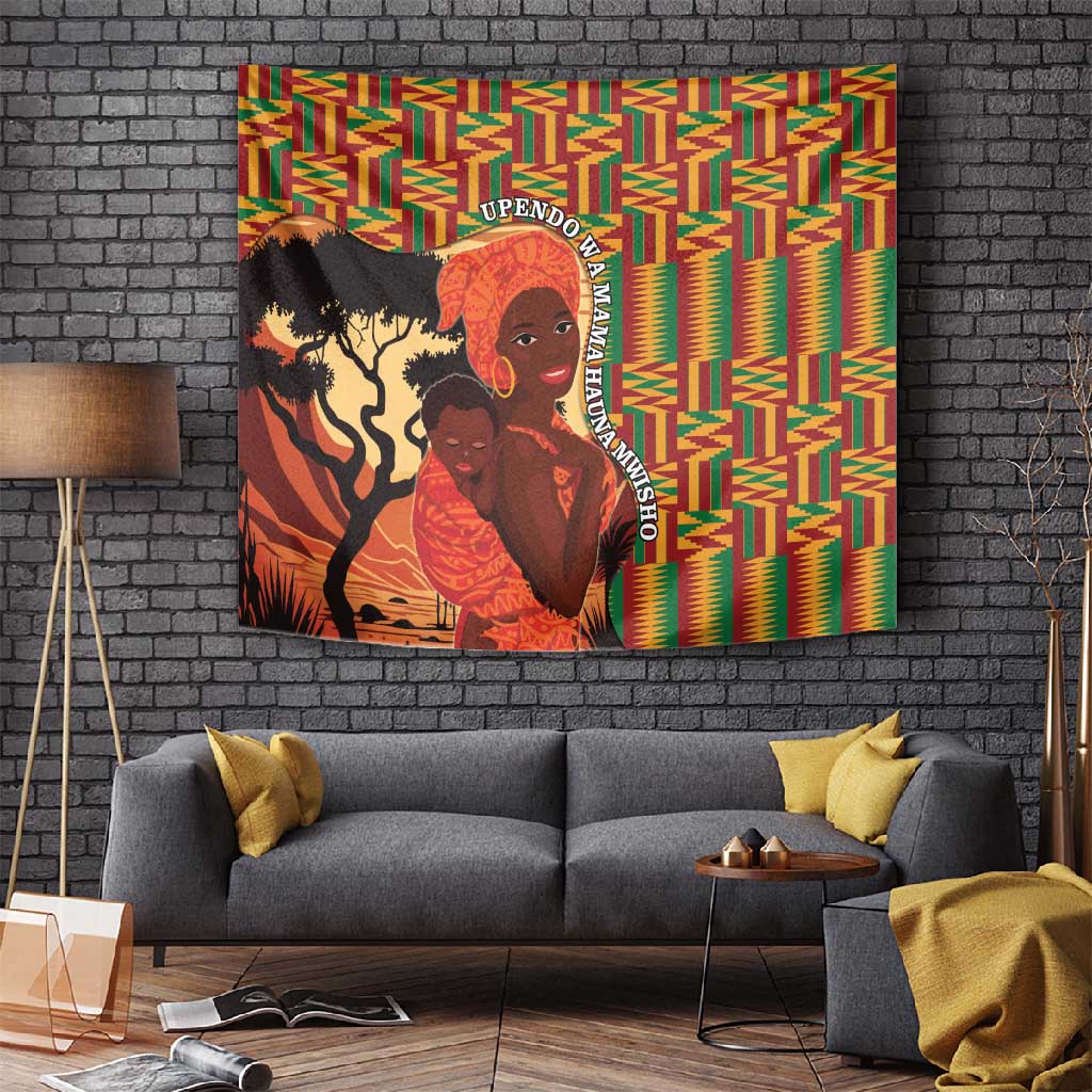 African Happy Mother's Day Tapestry Black Mothers Kente Pattern LT15