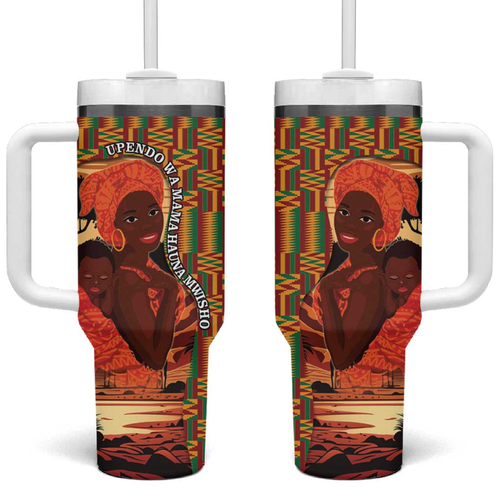 African Happy Mother's Day Tumbler With Handle Black Mothers Kente Pattern LT15
