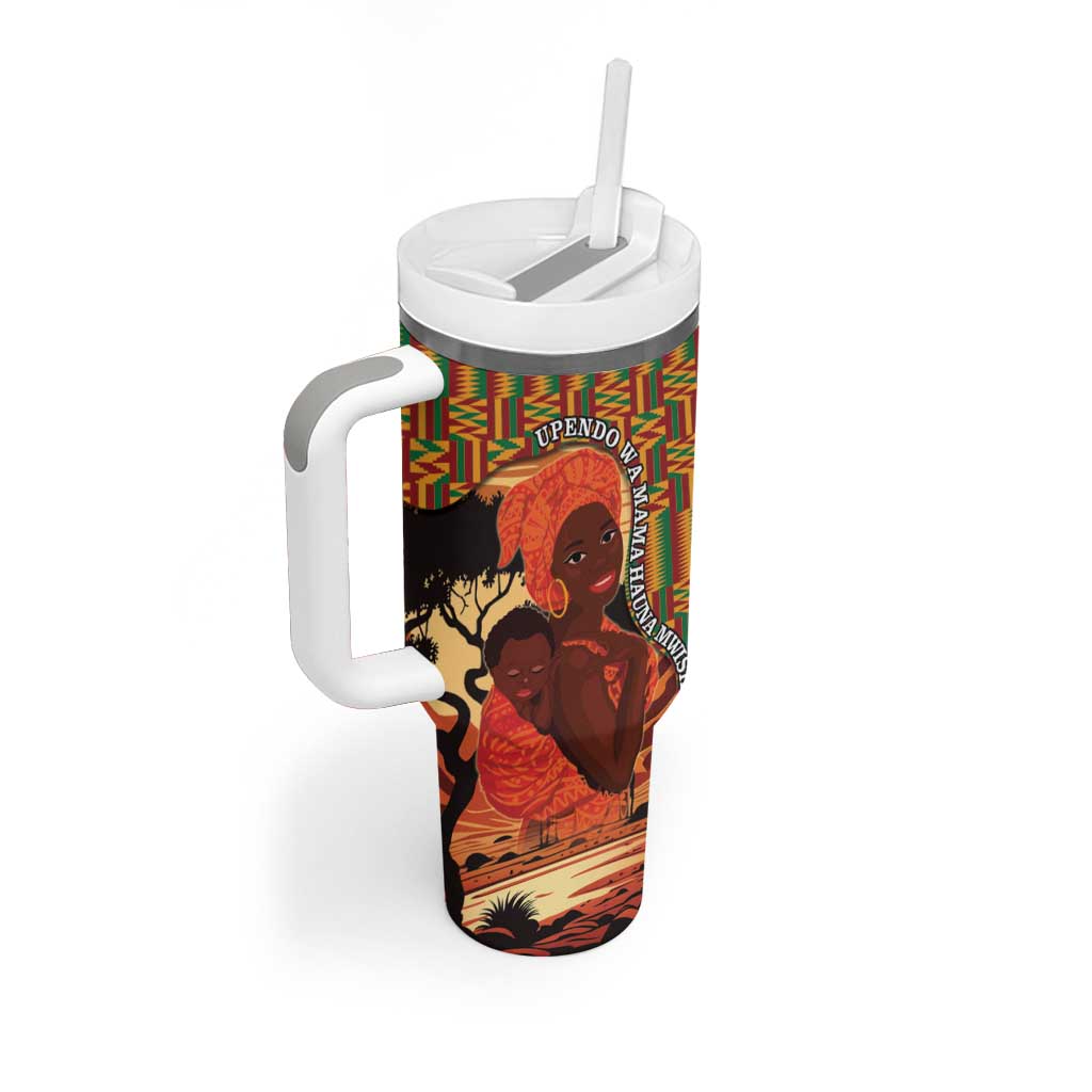 African Happy Mother's Day Tumbler With Handle Black Mothers Kente Pattern LT15