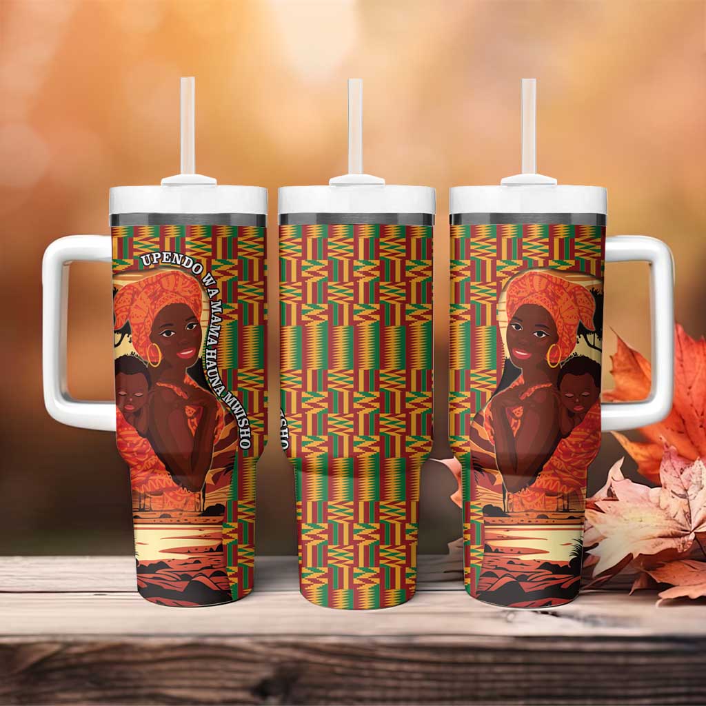 African Happy Mother's Day Tumbler With Handle Black Mothers Kente Pattern LT15